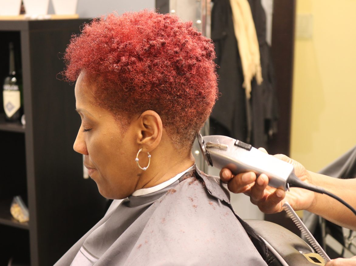 Woman Getting Haircut In Barbershop Best Haircut 2020   IMG 0497 1172x877 